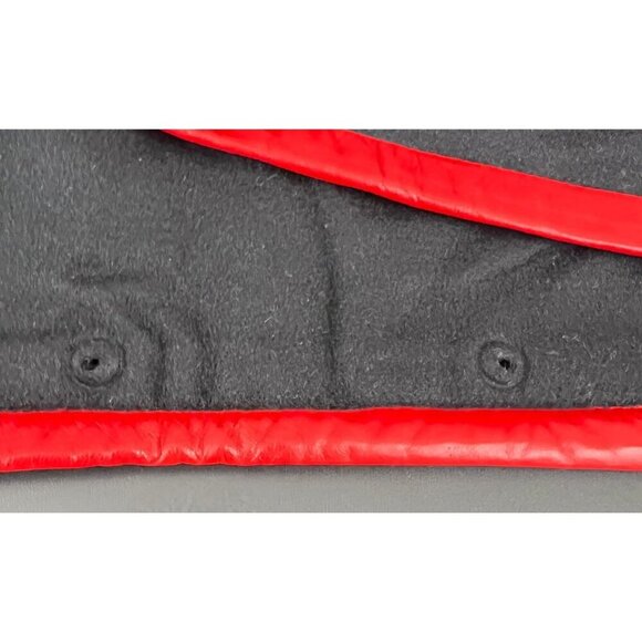 New Vtg Ralph Lauren European Sham Wool Leather Black Red 80s Classic 2 Flaw - Picture 14 of 15